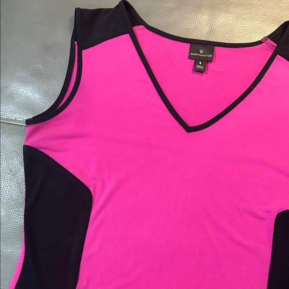 Worthington Women's Pink and Black Sleeveless Top, size S - Picture 3 of 5